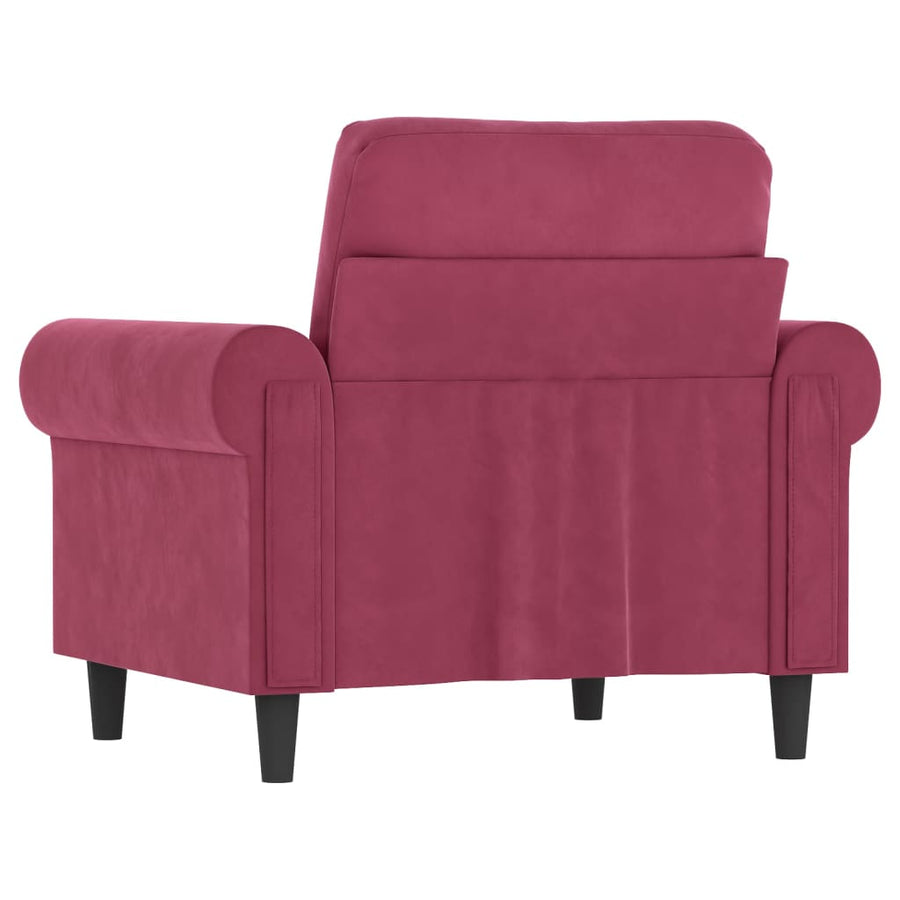Fauteuil fluweel 60 cm Wijnrood