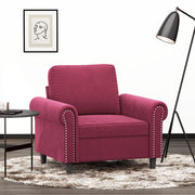 Fauteuil 60 cm fluweel wijnrood 92x77x80 cm