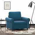 Fauteuil 60 cm fluweel blauw
