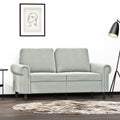 Tweezitsbank 120 cm fluweel lichtgrijs