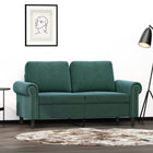 Two-seater sofa 120 cm velvet dark green