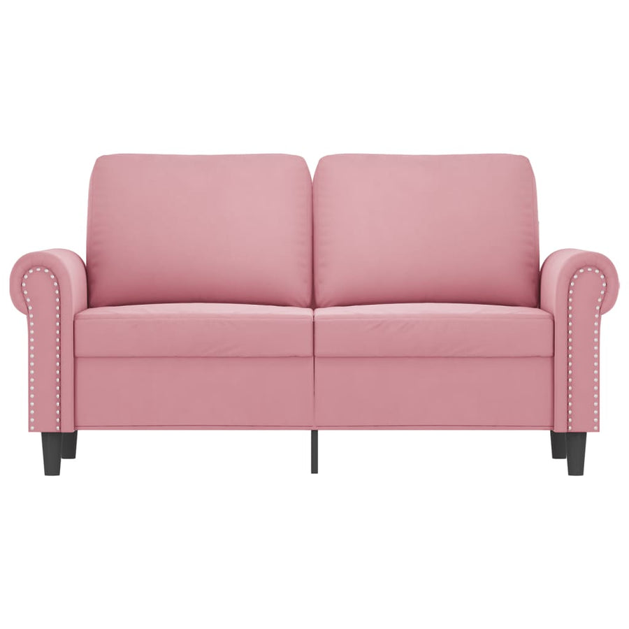 Tweezitsbank 120 cm fluweel roze 120 cm Roze