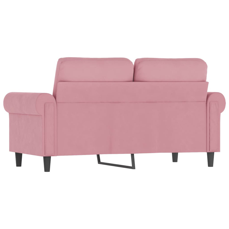 Tweezitsbank 120 cm fluweel roze 120 cm Roze