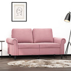 Two-seater sofa 120 cm velvet pink
