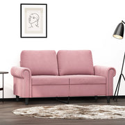 Tweezitsbank 120 cm fluweel roze