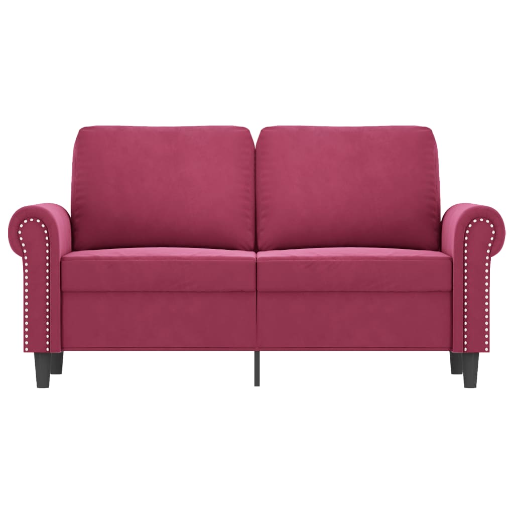 Tweezitsbank 120 cm fluweel wijnrood 120 cm Wijnrood
