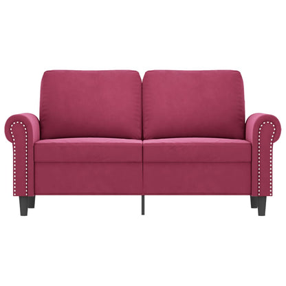 Tweezitsbank 120 cm fluweel wijnrood 120 cm Wijnrood