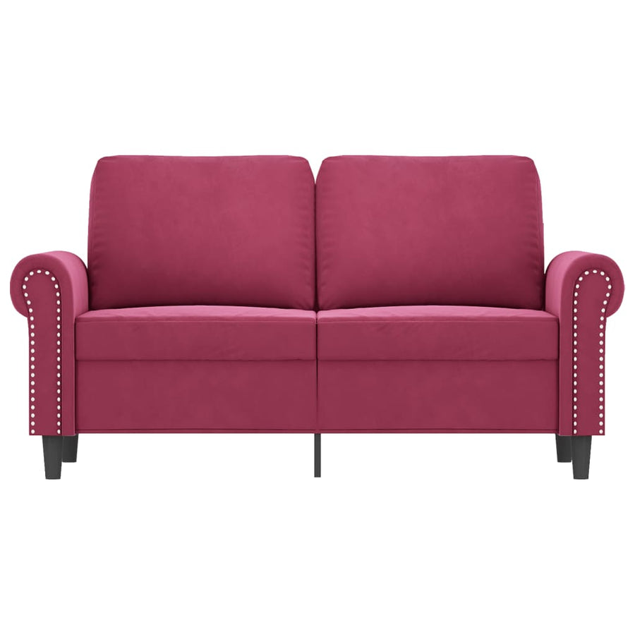 Tweezitsbank 120 cm fluweel wijnrood 120 cm Wijnrood