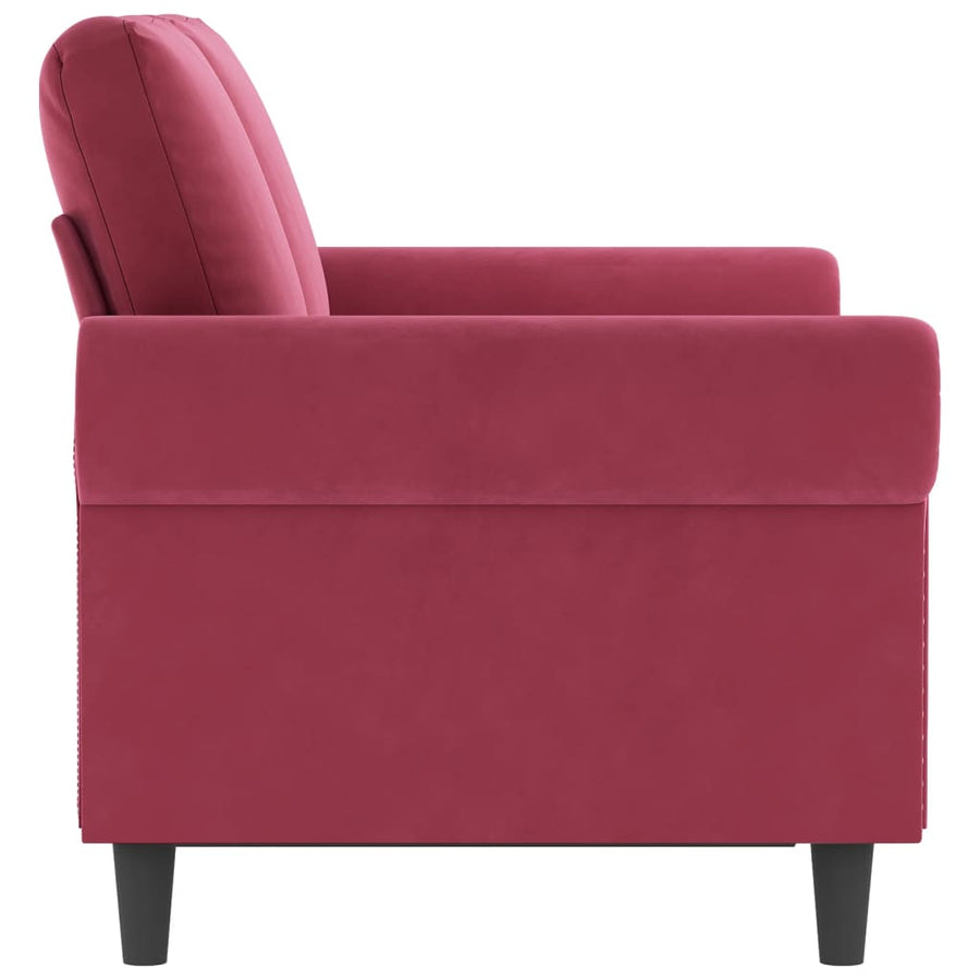 Tweezitsbank 120 cm fluweel wijnrood 120 cm Wijnrood