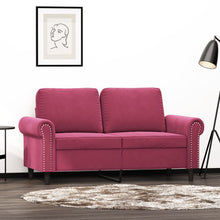 Tweezitsbank 120 cm fluweel wijnrood 120 cm Wijnrood