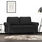Tweezitsbank 120 cm fluweel zwart