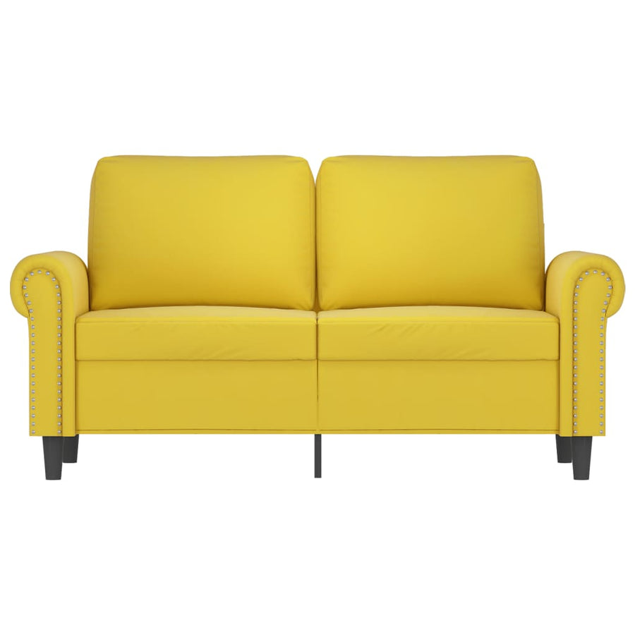 Tweezitsbank 120 cm fluweel geel 120 cm Geel