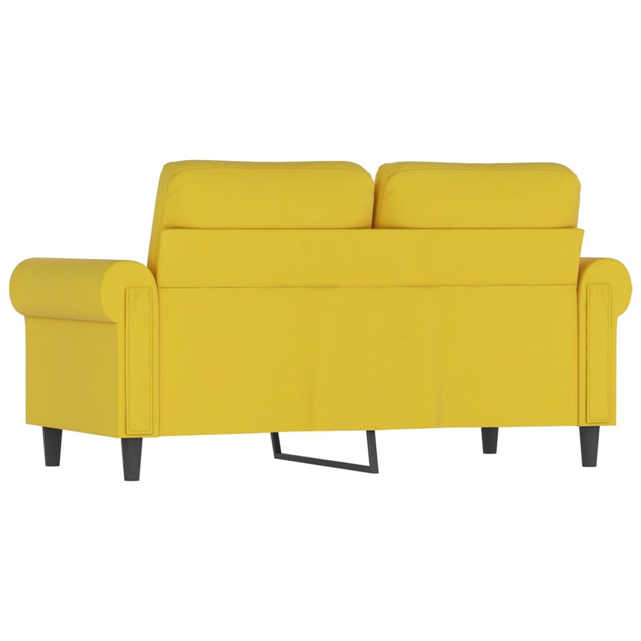Tweezitsbank 120 cm fluweel geel 120 cm Geel