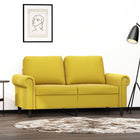 Two-seater sofa 120 cm velvet yellow