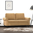 Two-seater sofa 120 cm velvet brown