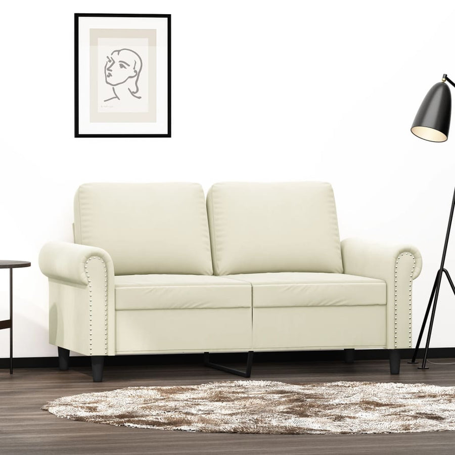Tweezitsbank 120 cm fluweel crèmekleurig 120 cm Crème