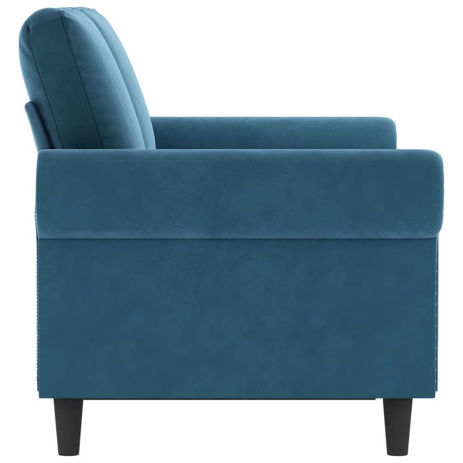 Tweezitsbank 120 cm fluweel blauw 120 cm Blauw