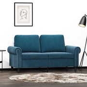 Tweezitsbank 120 cm fluweel blauw