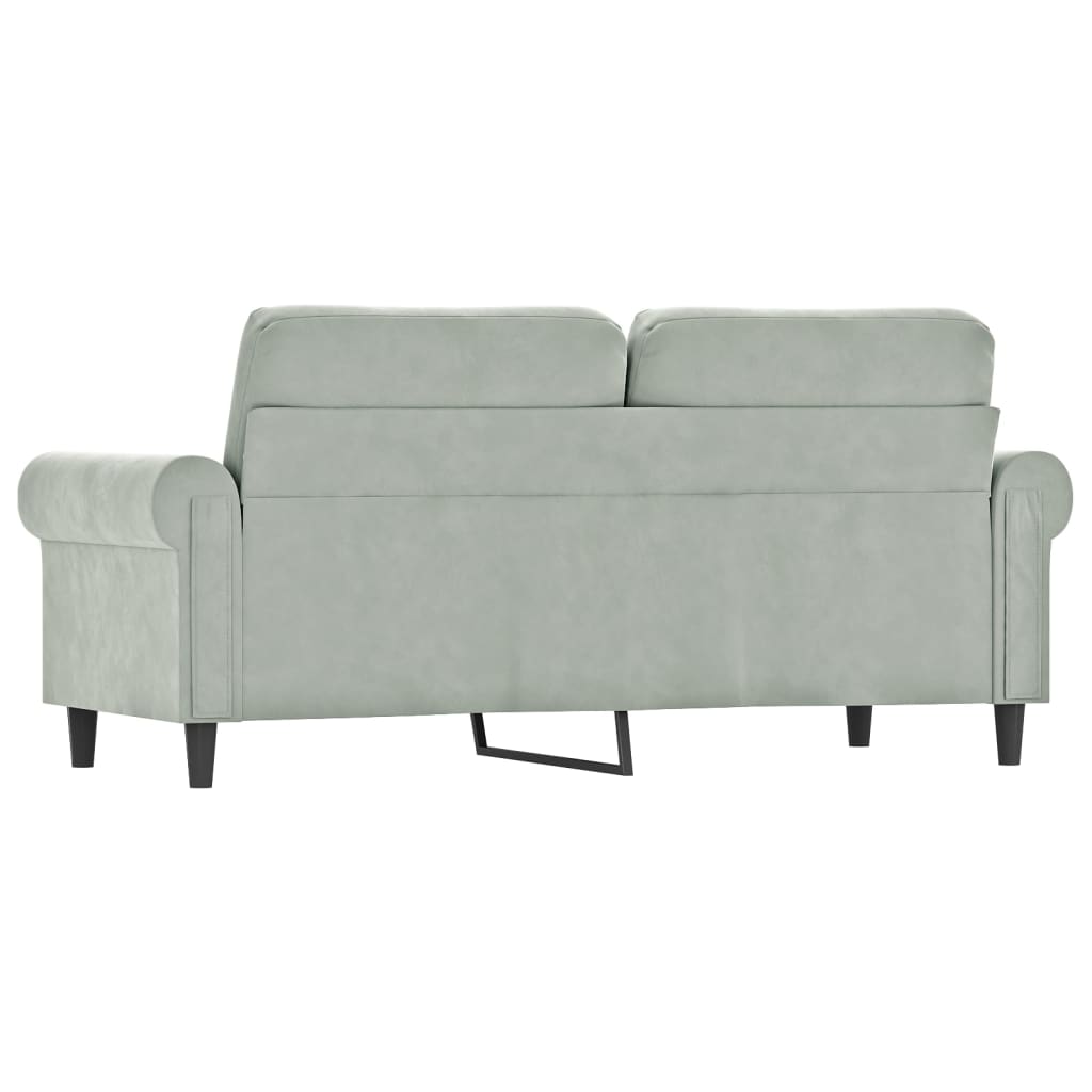 Tweezitsbank 140 cm fluweel lichtgrijs