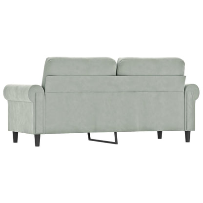 Tweezitsbank 140 cm fluweel lichtgrijs