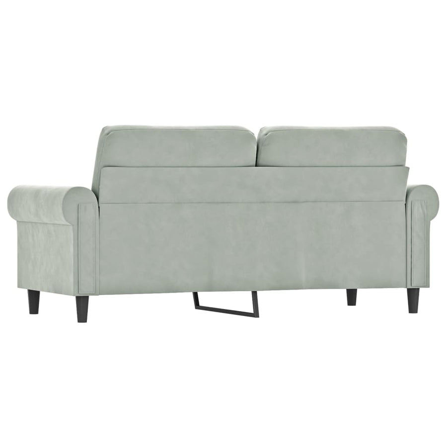 Tweezitsbank 140 cm fluweel lichtgrijs