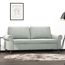 Tweezitsbank 140 cm fluweel lichtgrijs