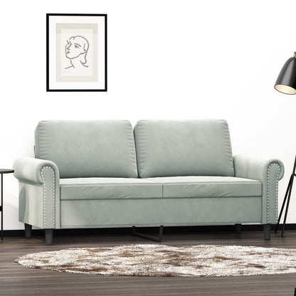 Tweezitsbank 140 cm fluweel lichtgrijs