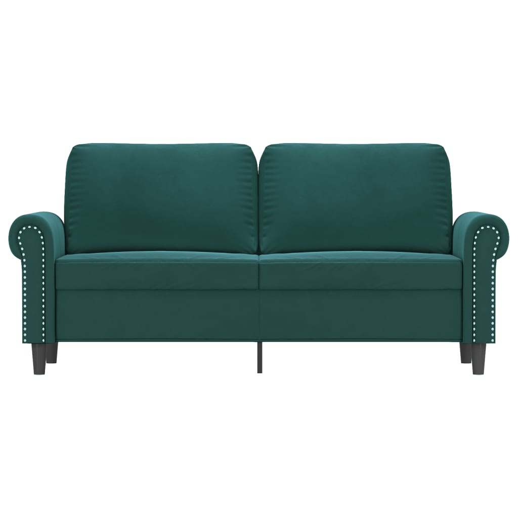 Tweezitsbank 140 cm fluweel donkergroen 140 cm Donkergroen
