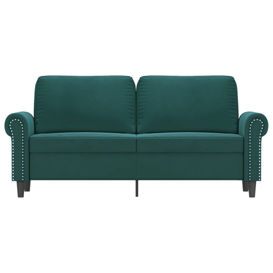 Tweezitsbank 140 cm fluweel donkergroen 140 cm Donkergroen