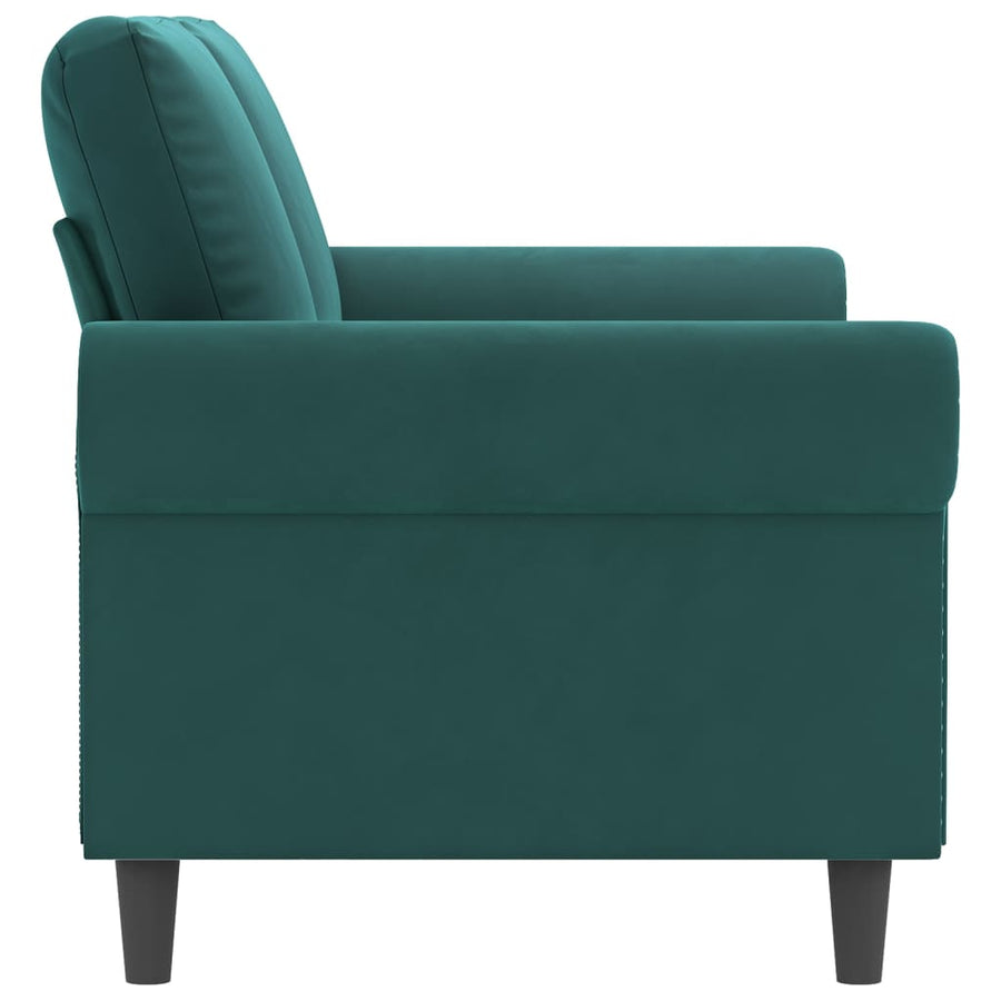 Tweezitsbank 140 cm fluweel donkergroen 140 cm Donkergroen