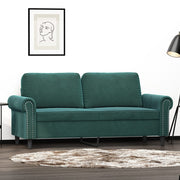 Two-seater sofa 140 cm velvet dark green