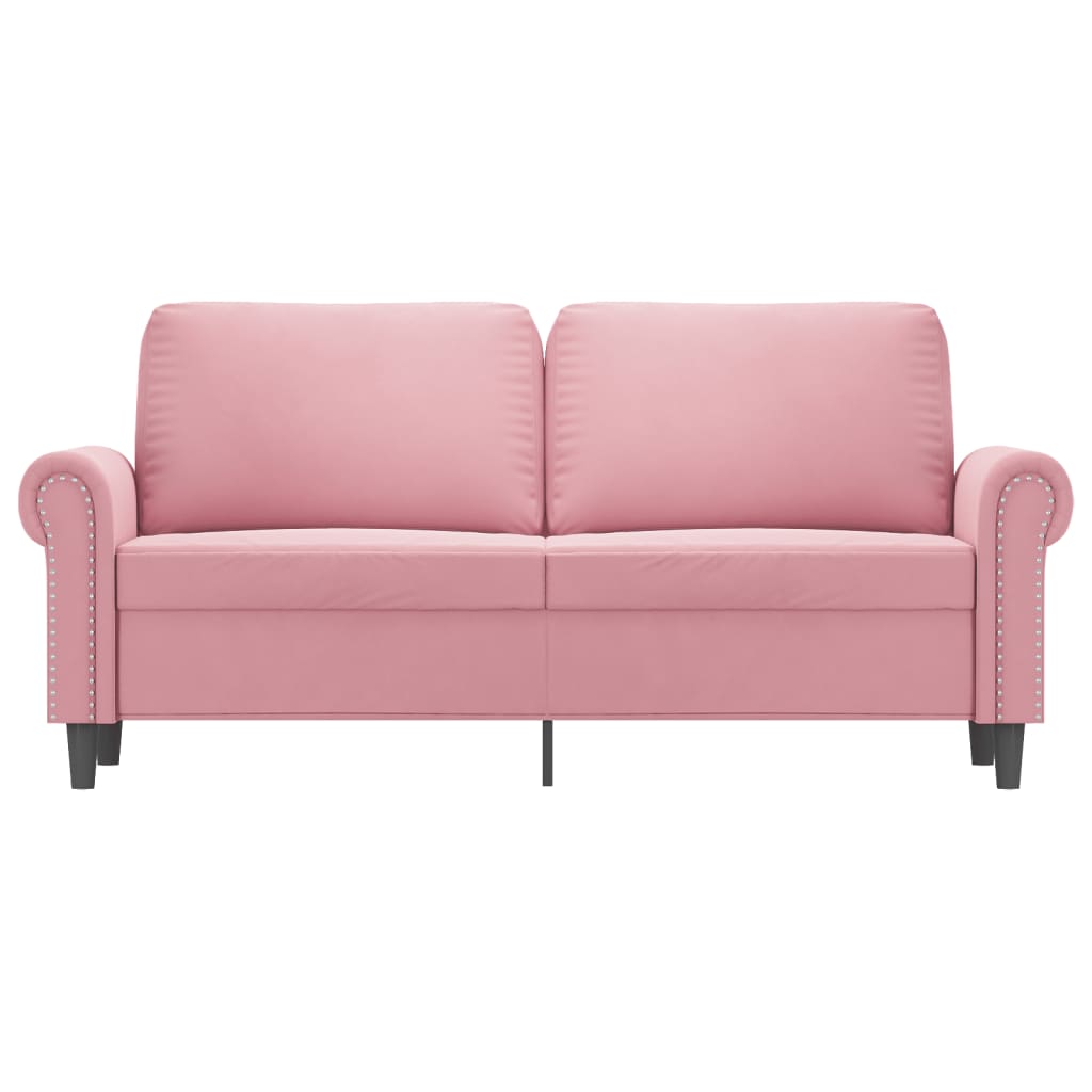 Tweezitsbank 140 cm fluweel roze 140 cm Roze