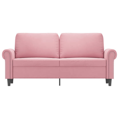 Tweezitsbank 140 cm fluweel roze 140 cm Roze