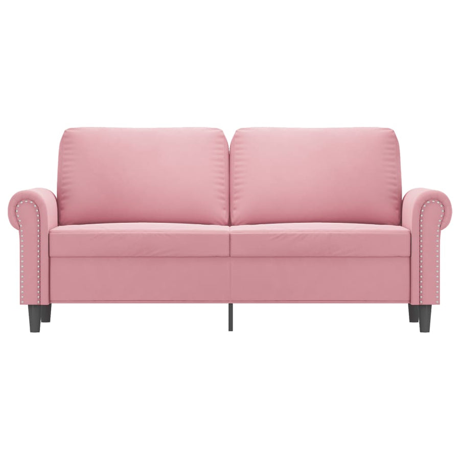 Tweezitsbank 140 cm fluweel roze 140 cm Roze