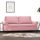 Tweezitsbank 140 cm fluweel roze