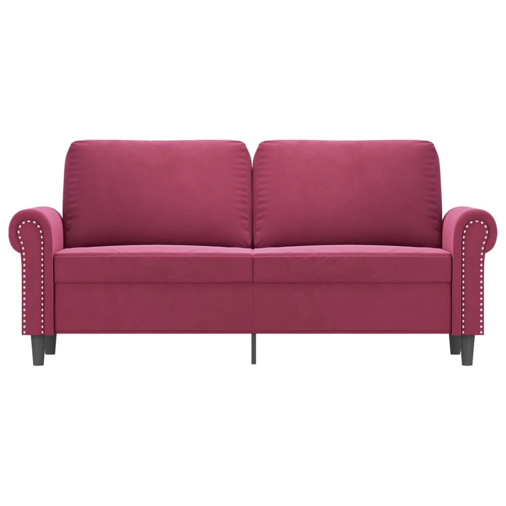 Tweezitsbank 140 cm fluweel wijnrood 140 cm Wijnrood