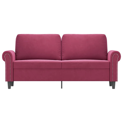 Tweezitsbank 140 cm fluweel wijnrood 140 cm Wijnrood
