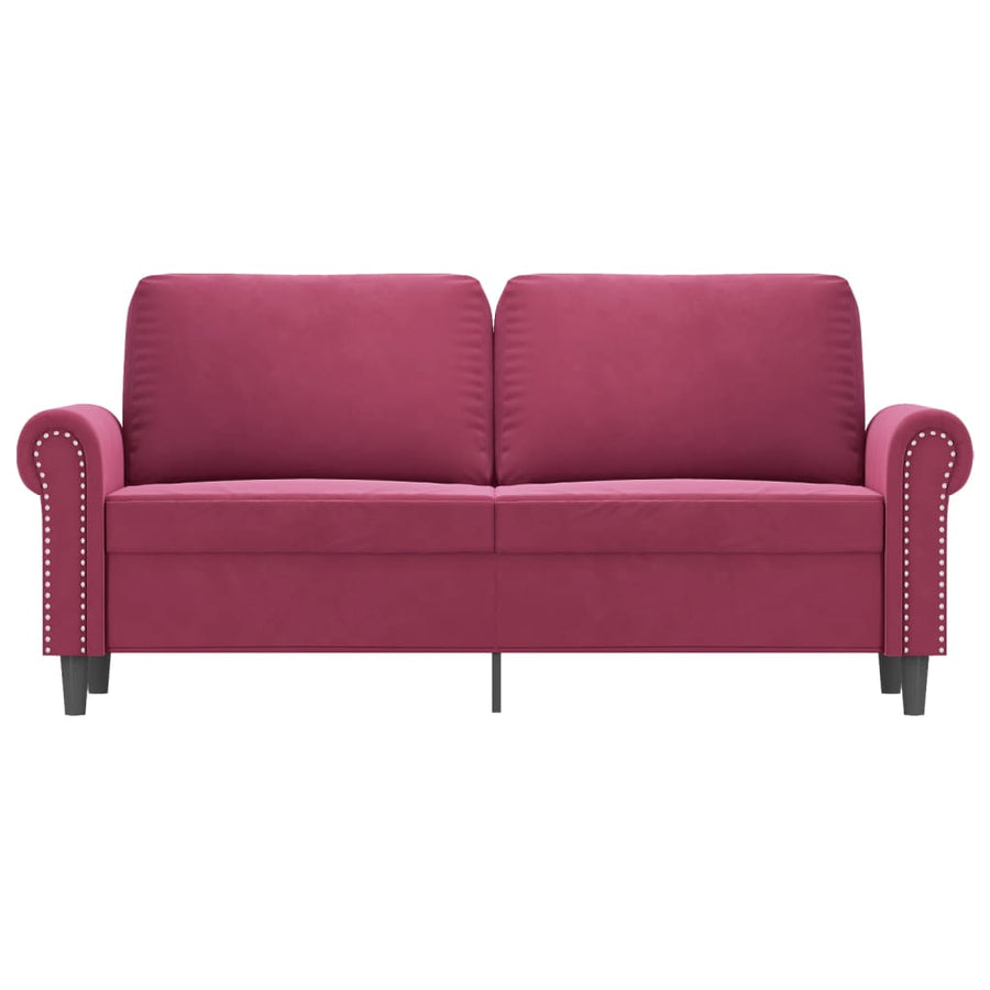 Tweezitsbank 140 cm fluweel wijnrood 140 cm Wijnrood