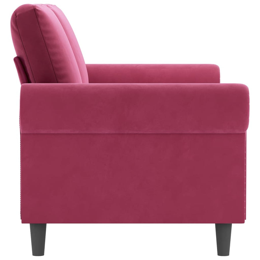 Tweezitsbank 140 cm fluweel wijnrood 140 cm Wijnrood