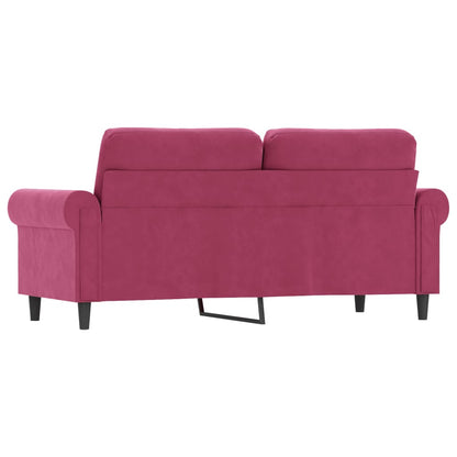 Tweezitsbank 140 cm fluweel wijnrood 140 cm Wijnrood