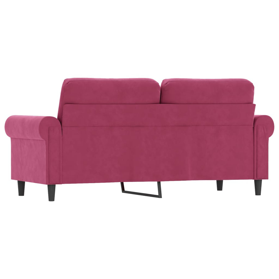 Tweezitsbank 140 cm fluweel wijnrood 140 cm Wijnrood
