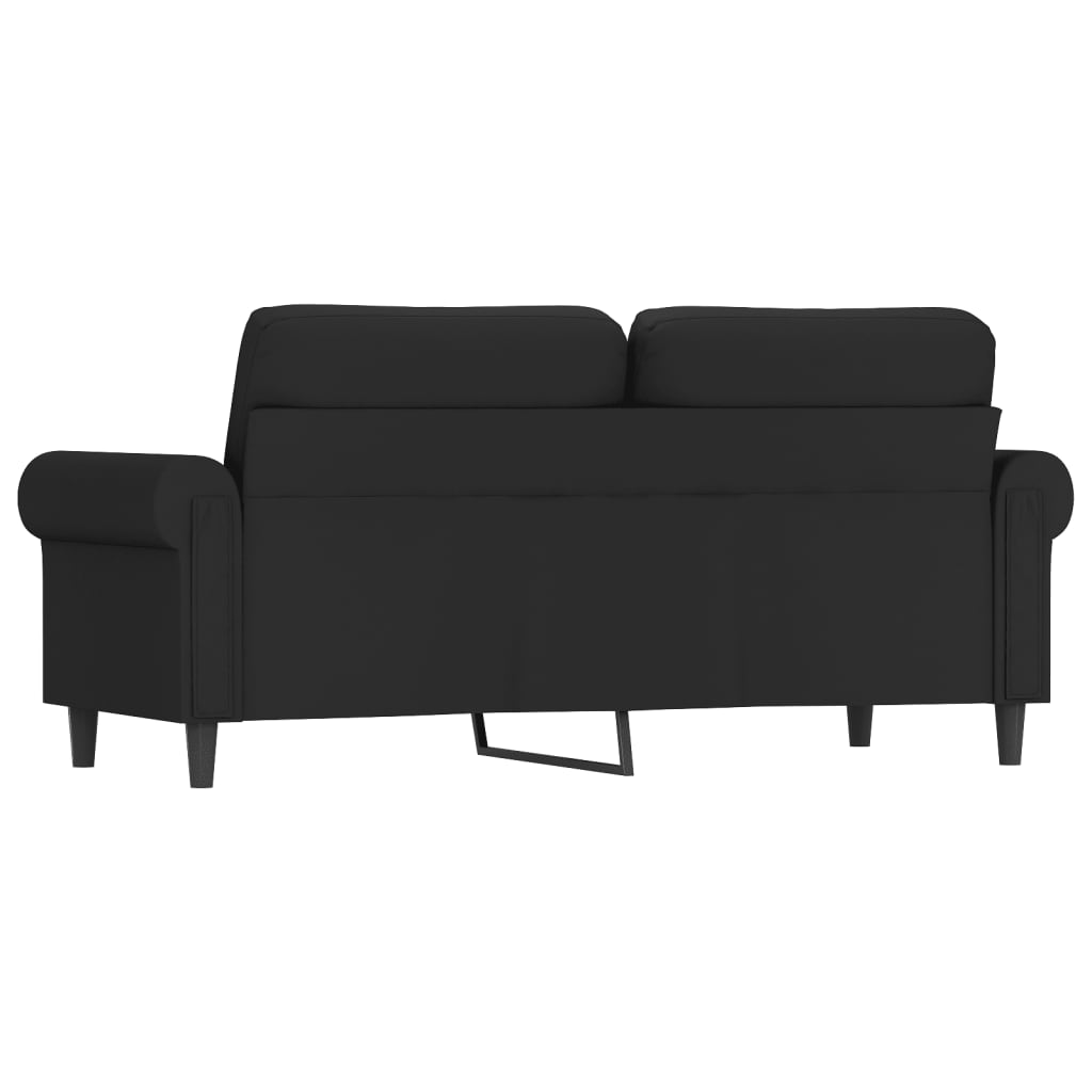 Tweezitsbank 140 cm fluweel zwart
