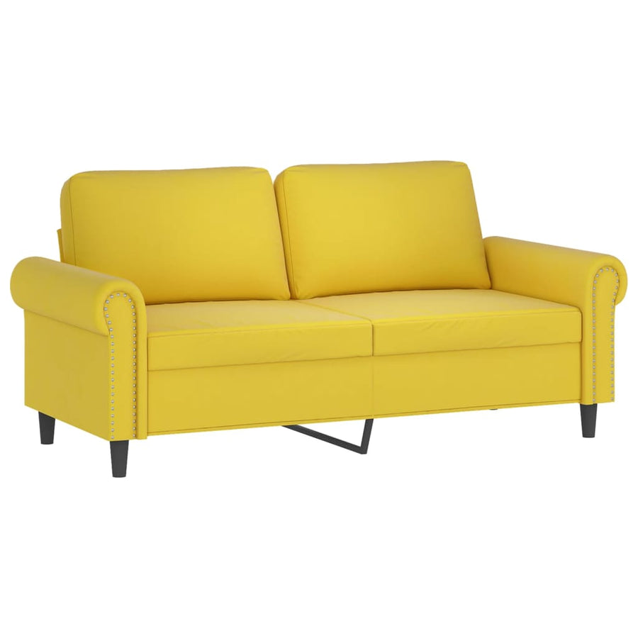 Tweezitsbank 140 cm fluweel geel 140 cm Geel