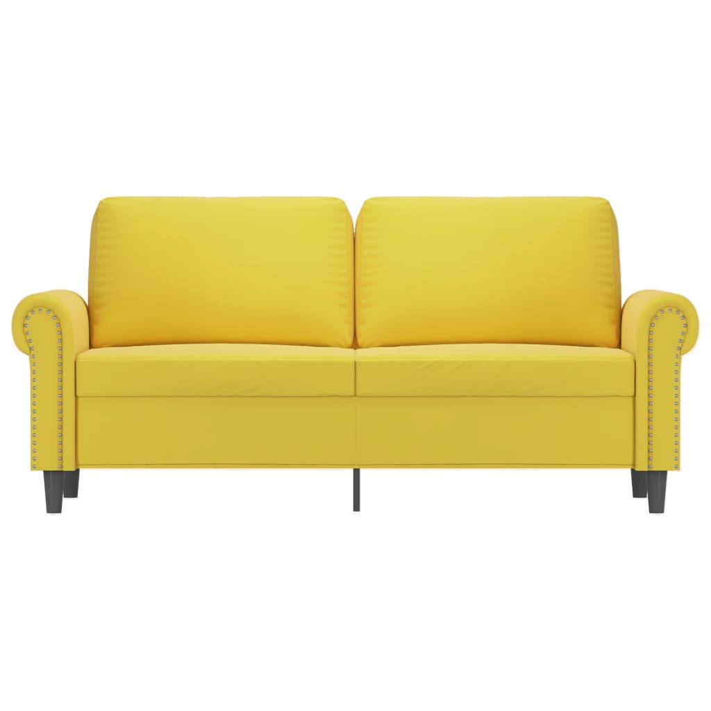 Tweezitsbank 140 cm fluweel geel 140 cm Geel