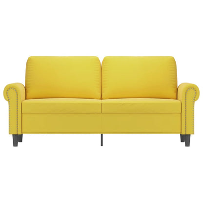 Tweezitsbank 140 cm fluweel geel 140 cm Geel