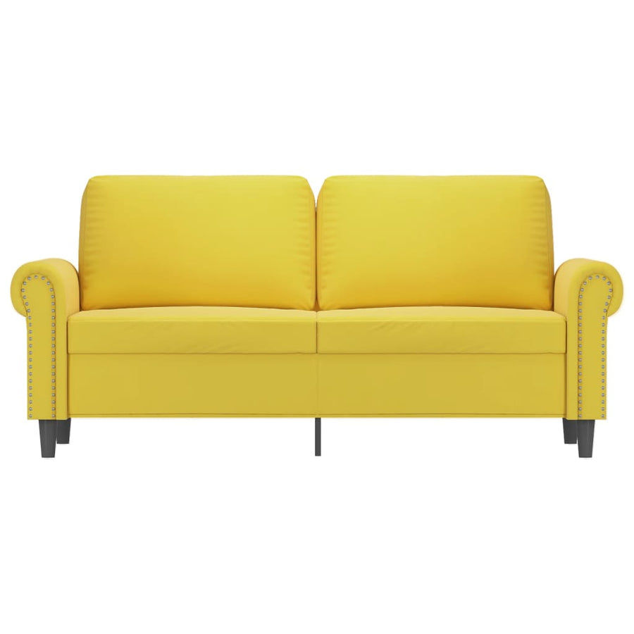Tweezitsbank 140 cm fluweel geel 140 cm Geel