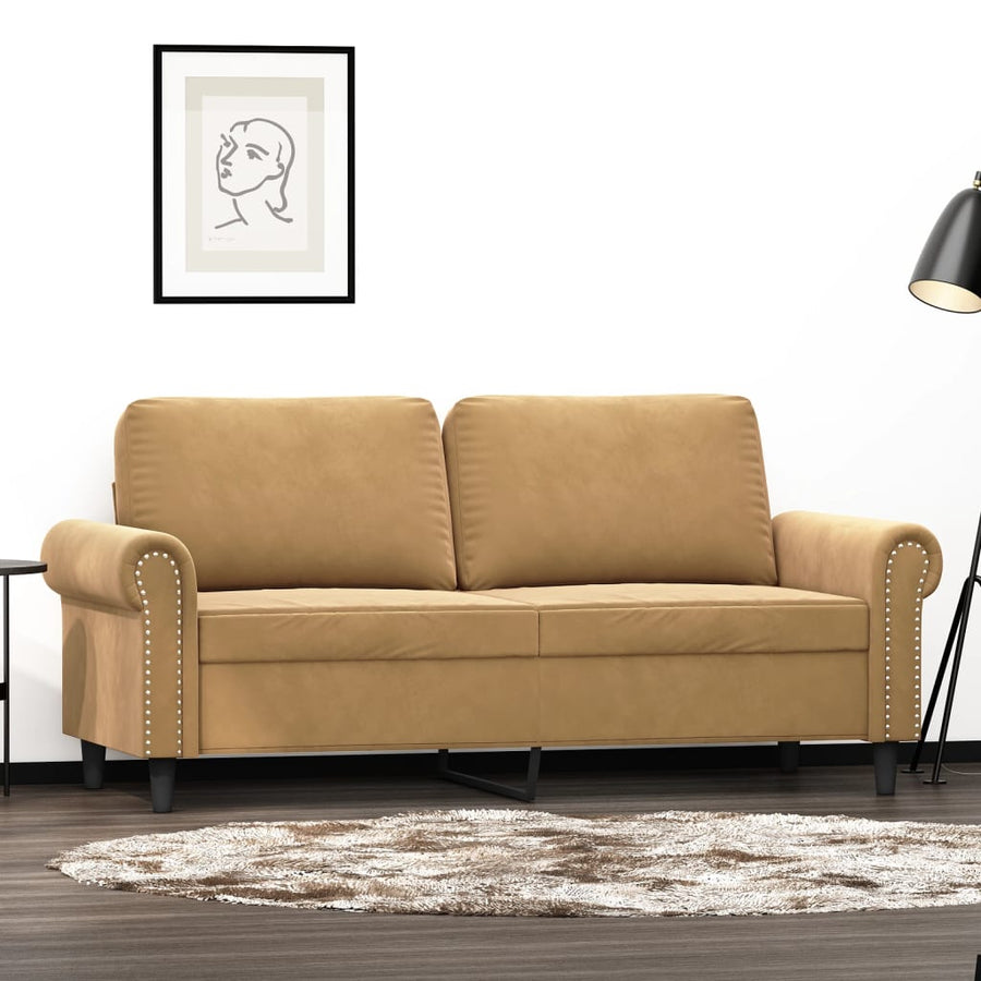 Tweezitsbank 140 cm stof bruin 140 cm Bruin