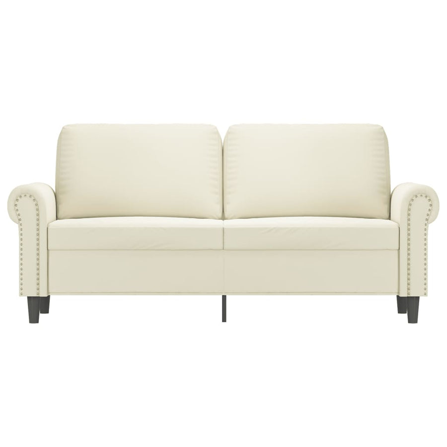 Tweezitsbank 140 cm fluweel crèmekleurig 140 cm Crème