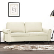 Two-seater sofa 140 cm velvet cream