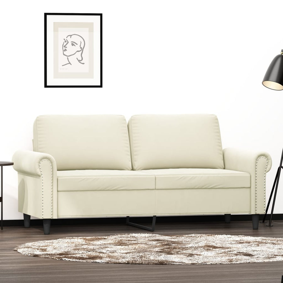 Tweezitsbank 140 cm fluweel crèmekleurig 140 cm Crème
